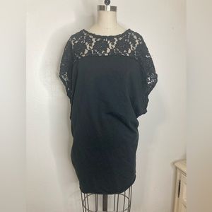 Vtg diesel distressed slouchy lace panel mini dress